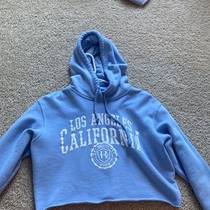 Light purple hollister cropped sweatshirt.
